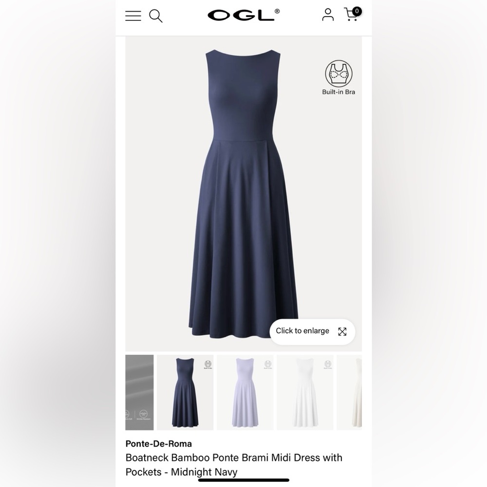 OGL NWT Boatneck Navy Blue Dress XS